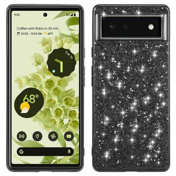 Google Pixel 8a Glitter Series Hybrid Case - Zwart