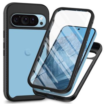 Google Pixel 9 360 Protection Series Hoesje - Zwart / Doorzichtig