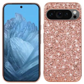 Google Pixel 9/9 Pro Glitter Series Hybride Hoesje - Rose Gold