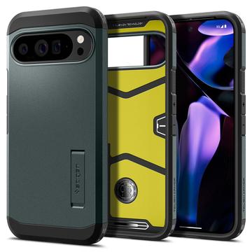 Google Pixel 9 Pro XL Spigen Tough Armor Hoesje - Donkergroen