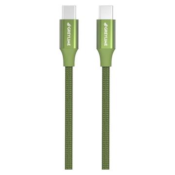 GreyLime 60W Gevlochten USB-C / USB-C Kabel - 1m - Groen