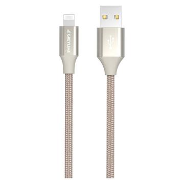 GreyLime Gevlochten USB-A / Lightning-kabel - MFi gecertificeerd - 1m - Beige