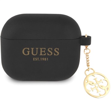 Guess 4G Charm AirPods 3 Siliconen Cover - Zwart