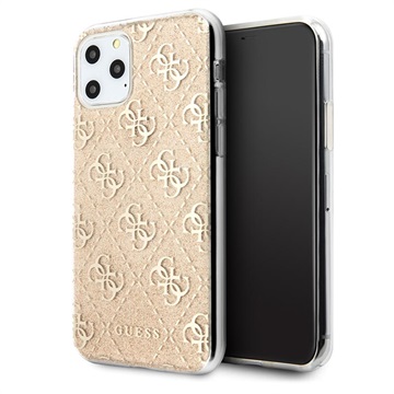 Guess 4G Glitter Hard Case - Apple iPhone 11 Pro Max (6.5") - Goud