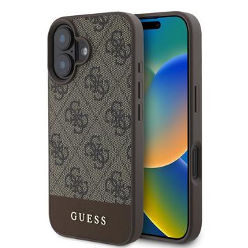 iPhone 16 Guess 4G Stripe Hybride Hoesje - Bruin