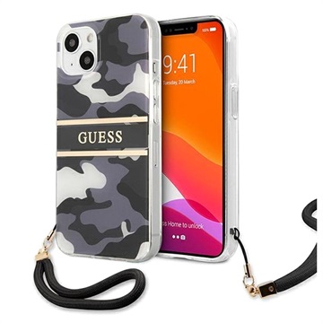 Guess Camo Strap Collection iPhone 13 Mini Case - Zwart