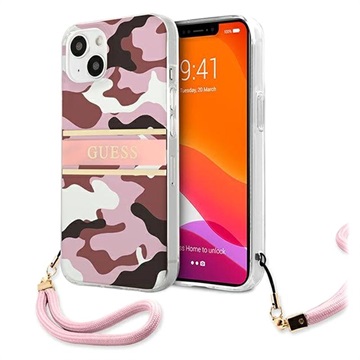 Guess Camo Strap Collection iPhone 13 Mini Case - Roze