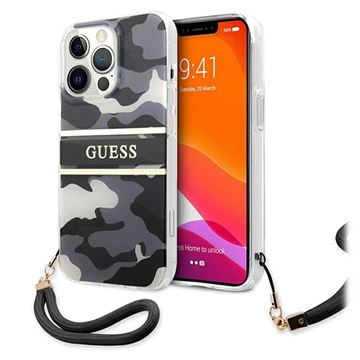 Guess Camo Strap Collection iPhone 13 Pro Case - Zwart