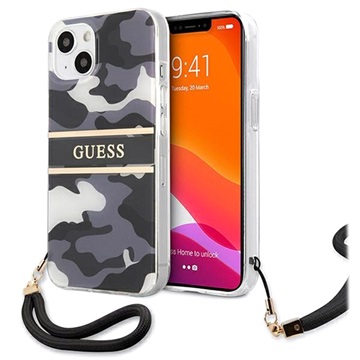 Guess Camo Strap Collection iPhone 13 Hoesje - Zwart