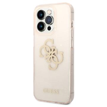 Guess Glitter 4G Big Logo iPhone 14 Pro Max TPU Case - Goud