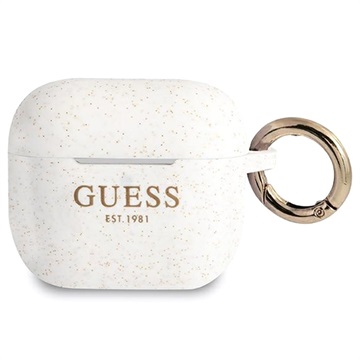 Guess Glitter AirPods 3 siliconen hoesje - wit