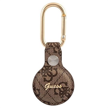 Guess 4G PU Leather Case voor Apple AirTag - Bruin