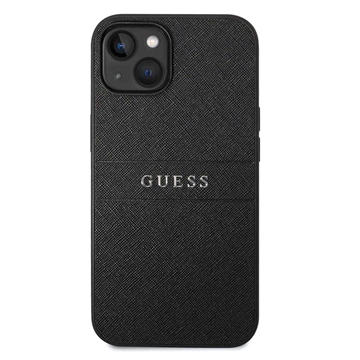 Guess Saffiano iPhone 14 Plus Hybrid Case - Zwart