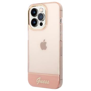 Guess Translucent iPhone 14 Pro Hybrid Case - Roze
