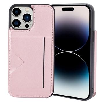 Hanman Mika iPhone 14 Pro Hoesje met Portemonnee - Rose Gold