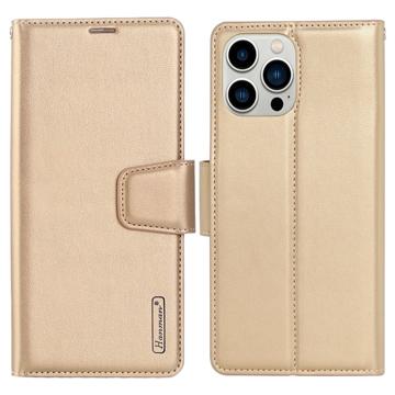 Hanman Mill iPhone 14 Pro Portemonnee Hoesje - Goud