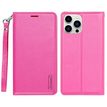 Hanman Minor iPhone 14 Pro Portemonnee Hoesje - Hot Pink