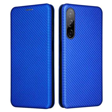 HTC Desire 22 Pro Wallet Case - Koolstofvezel - Blauw