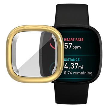 Hat Prince Fitbit Versa 3/Sense TPU Hoesje met Schermbeschermer - Goud