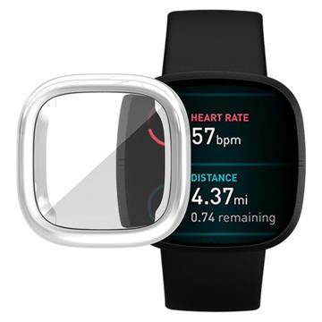 Hat Prince Fitbit Versa 3/Sense TPU Hoesje met Schermbeschermer - Zilver