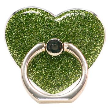 Heart Shape Glitter Ring Standaard voor Smartphone Metalen Gesp Telefoonhouder - Groen