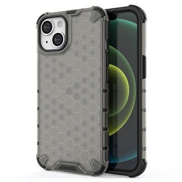 Honeycomb Armored iPhone 14 Hybrid Case - Zwart