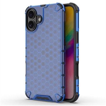 iPhone 16 Honeycomb Armored Hybride Hoesje - Blauw