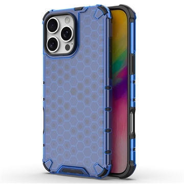 iPhone 16 Pro Max Honeycomb Armored Hybride Hoesje - Blauw