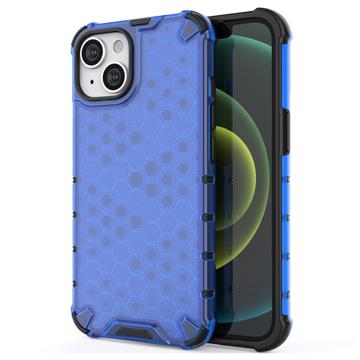 Honeycomb Armored iPhone 14 Hybrid Case - Blauw