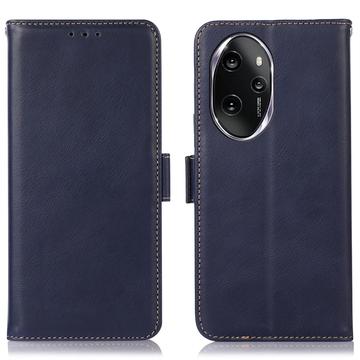 Honor 100 Pro Leren Portemonnee Hoesje met RFID - Blauw