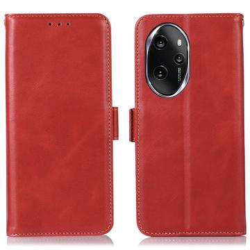 Honor 100 Pro Leren Portemonnee Hoesje met RFID - Rood