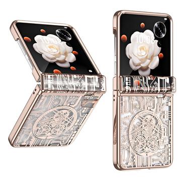 Honor Magic V Flip Mechanical Legend gegalvaniseerde kunststof hoesje - Rose Gold