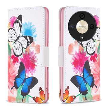 Honor Magic6 Lite/X9b Wonder Series Portemonnee Hoesje - Vlinders