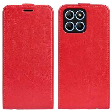 Honor X8 5G Verticale Flip Case met Kaarthouder - Rood