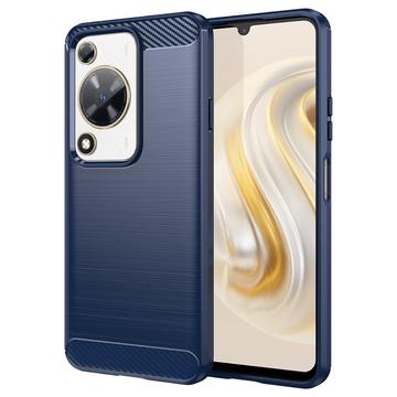 Huawei Enjoy 70 Geborsteld TPU Hoesje - Koolstofvezel - Blauw