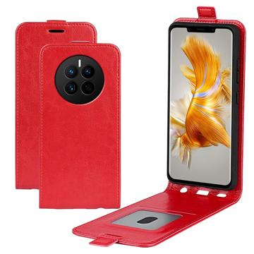 Huawei Mate 50 Verticale Flip Hoesje met Kaartsleuf - Rood