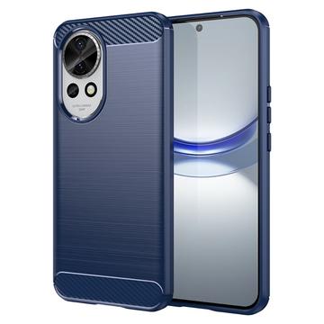 Huawei Nova 12 Geborsteld TPU Hoesje - Koolstofvezel - Blauw