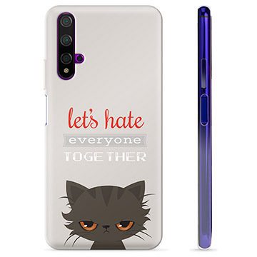 Huawei Nova 5T TPU-hoesje - Angry Cat