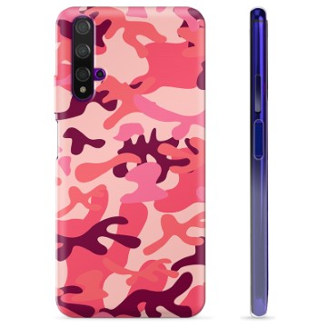 Huawei Nova 5T TPU Hoesje - Roze Camouflage