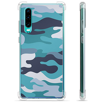 Huawei P30 Hybrid Case - Blauw Camouflage