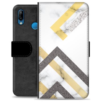 Huawei P30 Lite Premium Portemonnee Hoesje - Abstract Marmer