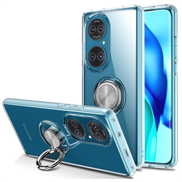 Huawei P50 TPU Case met Ring Houder - Doorzichtig