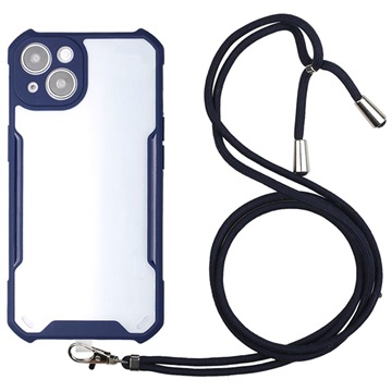 iPhone 13 Mini Hybrid Case met Lanyard - Donkerblauw