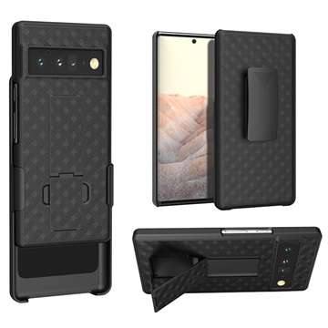 Google Pixel 6 Pro Hybrid Case met Riemclip - Zwart