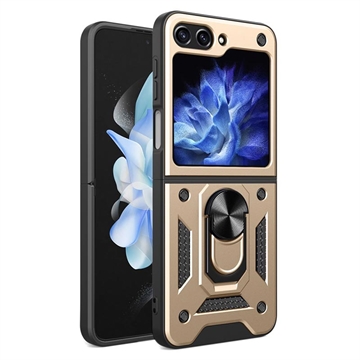 Samsung Galaxy Z Flip6 Hybrid Case met Ringhouder - Goud