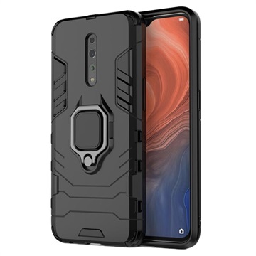 Oppo Reno Z Hybrid Case met Ringhouder - Zwart