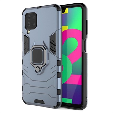 Samsung Galaxy F22 Hybrid Case met Ringhouder - Donkerblauw