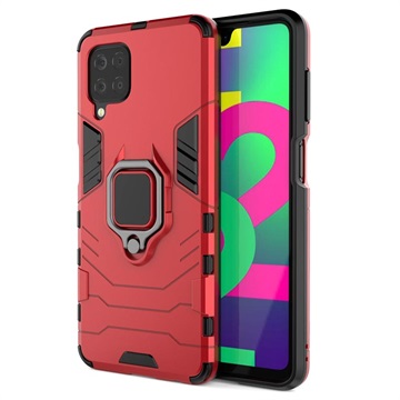 Samsung Galaxy F22 Hybrid Case met Ringhouder - Rood