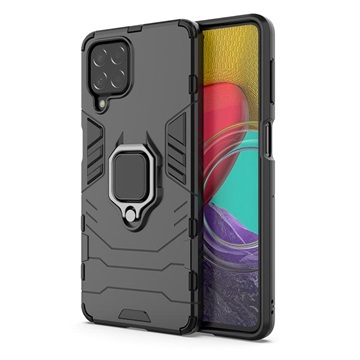 Samsung Galaxy M53 Hybrid Case met Ringhouder - Zwart