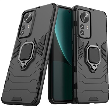 Xiaomi 12 Pro Hybrid Case met Ringhouder - Zwart